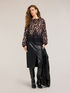 Georgette blouse with floral print and lace image number 2
