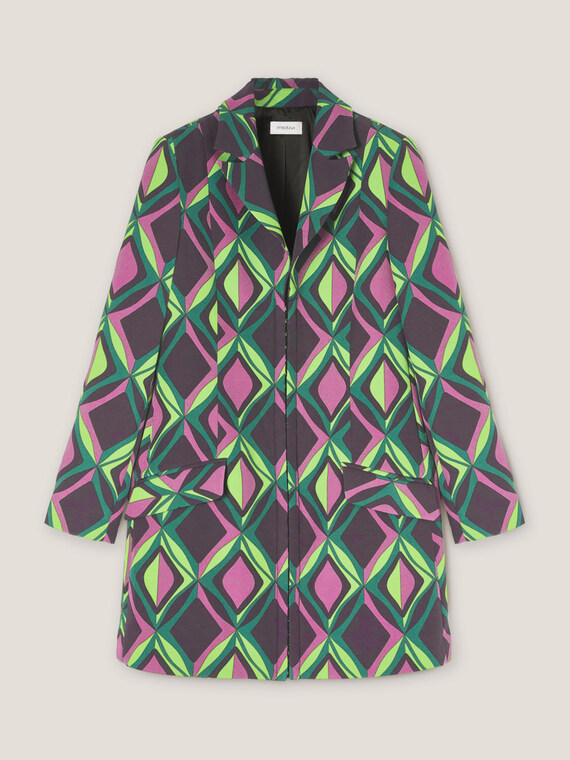 Chaqueta estilo «robe manteau» con estampado geométrico