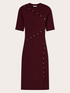 Ribbed knit sheath dress with button detailing image number 4