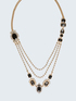Mehrreihige Halskette mit Steinen image number 0
