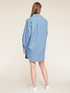 Denim-effect oversized shirt with rhinestones image number 1