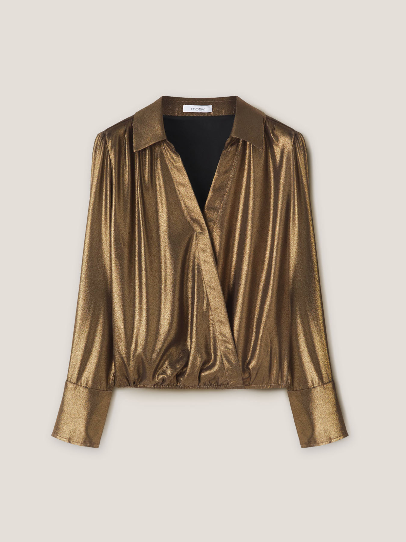 Camisa lamé cruzada image number 3