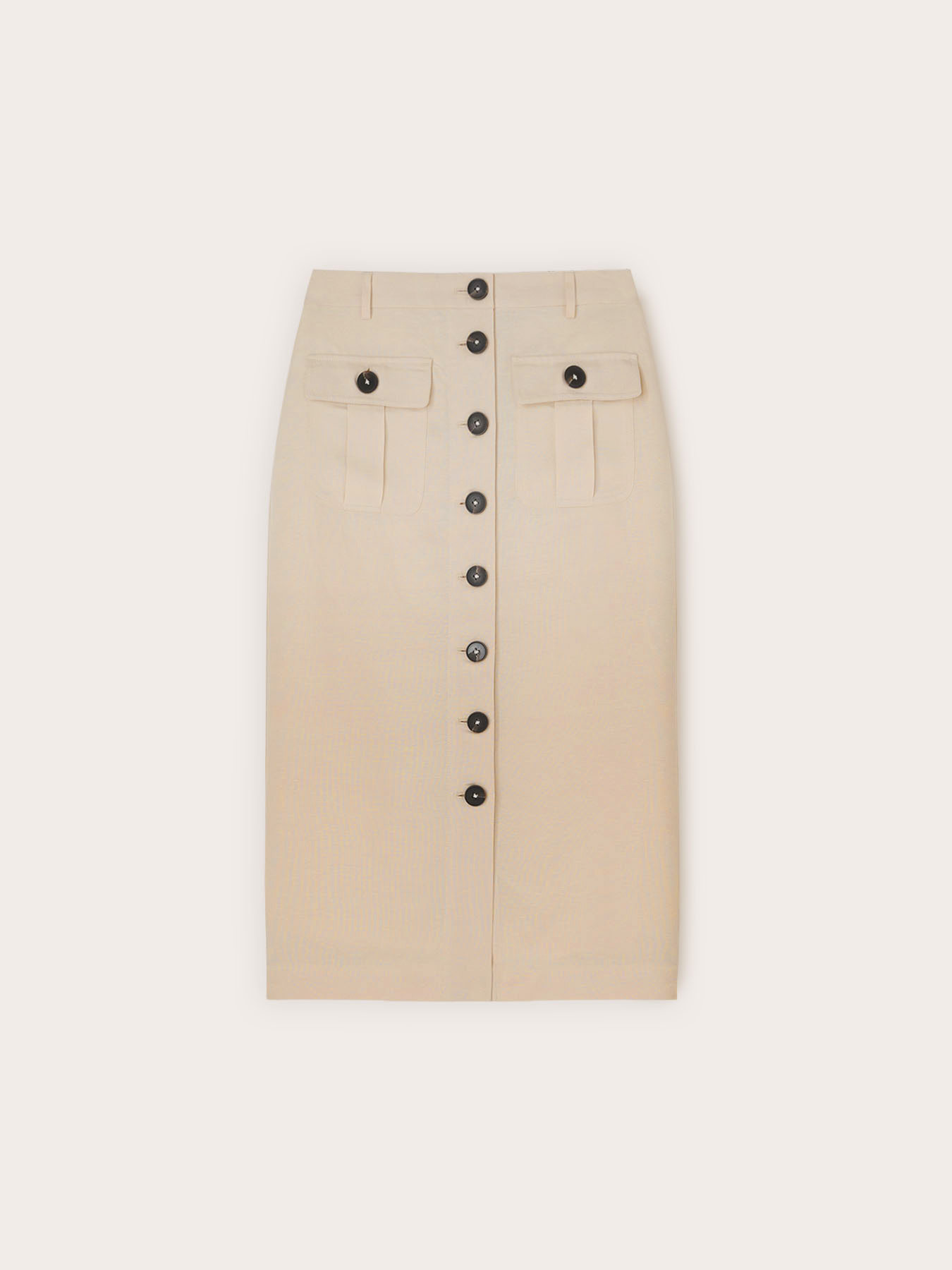 Midi pencil skirt in linen blend image number 4