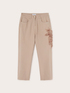 Cotton trousers with side embroidery image number 4