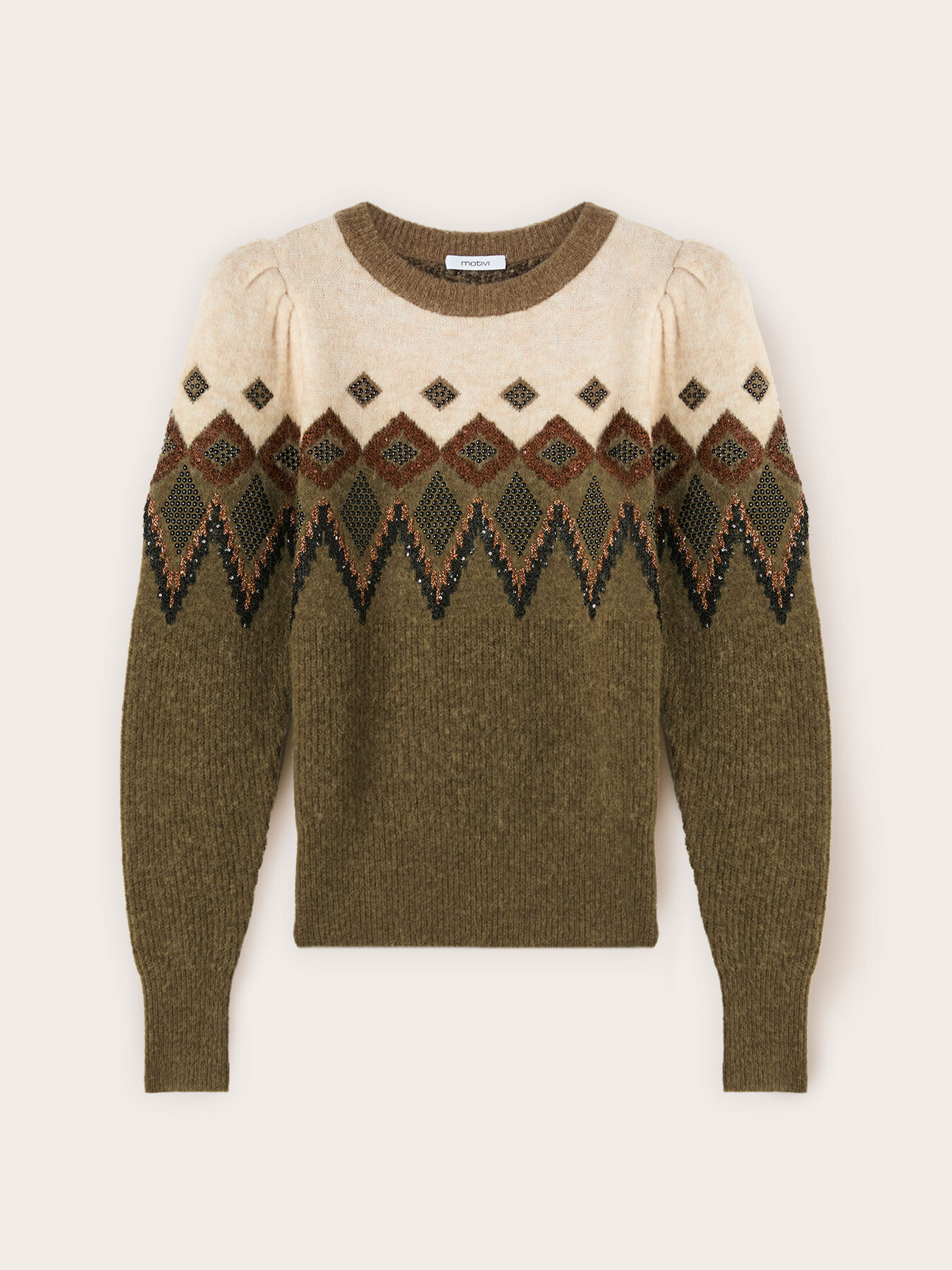 Jacquard-Pullover mit Ballon&auml;rmeln image number 4