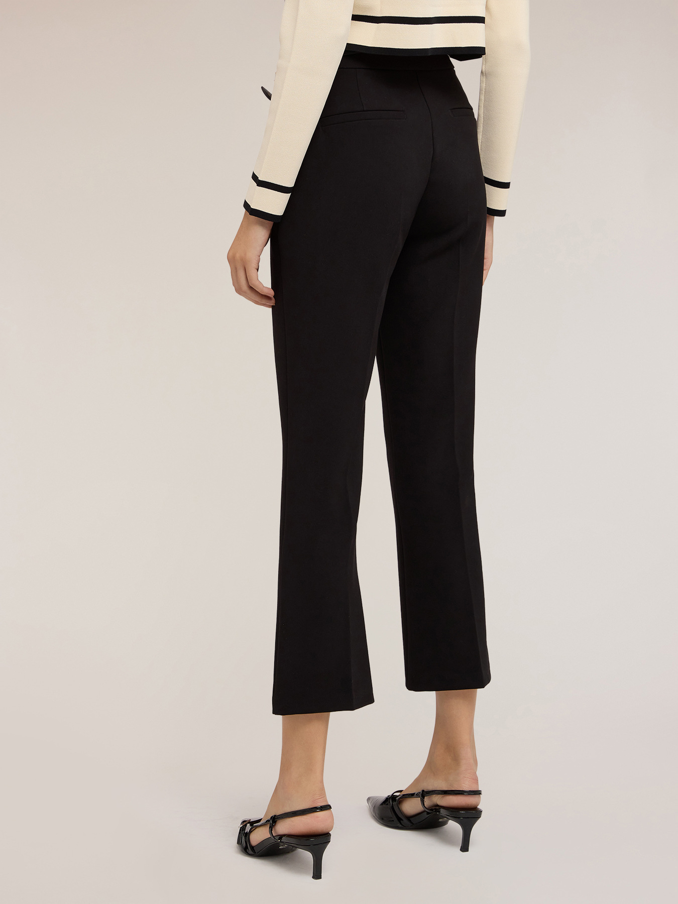 Pantaloni kick flare in poliviscosa image number 1