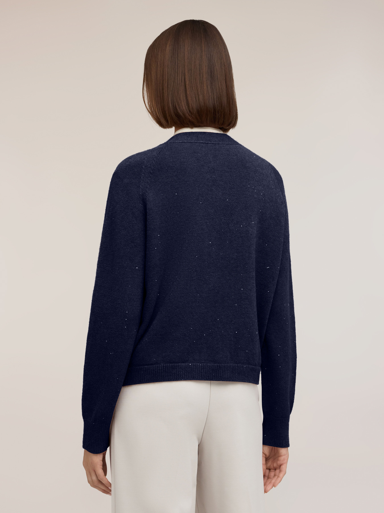 Cardigan en tricot fin col en v image number 1
