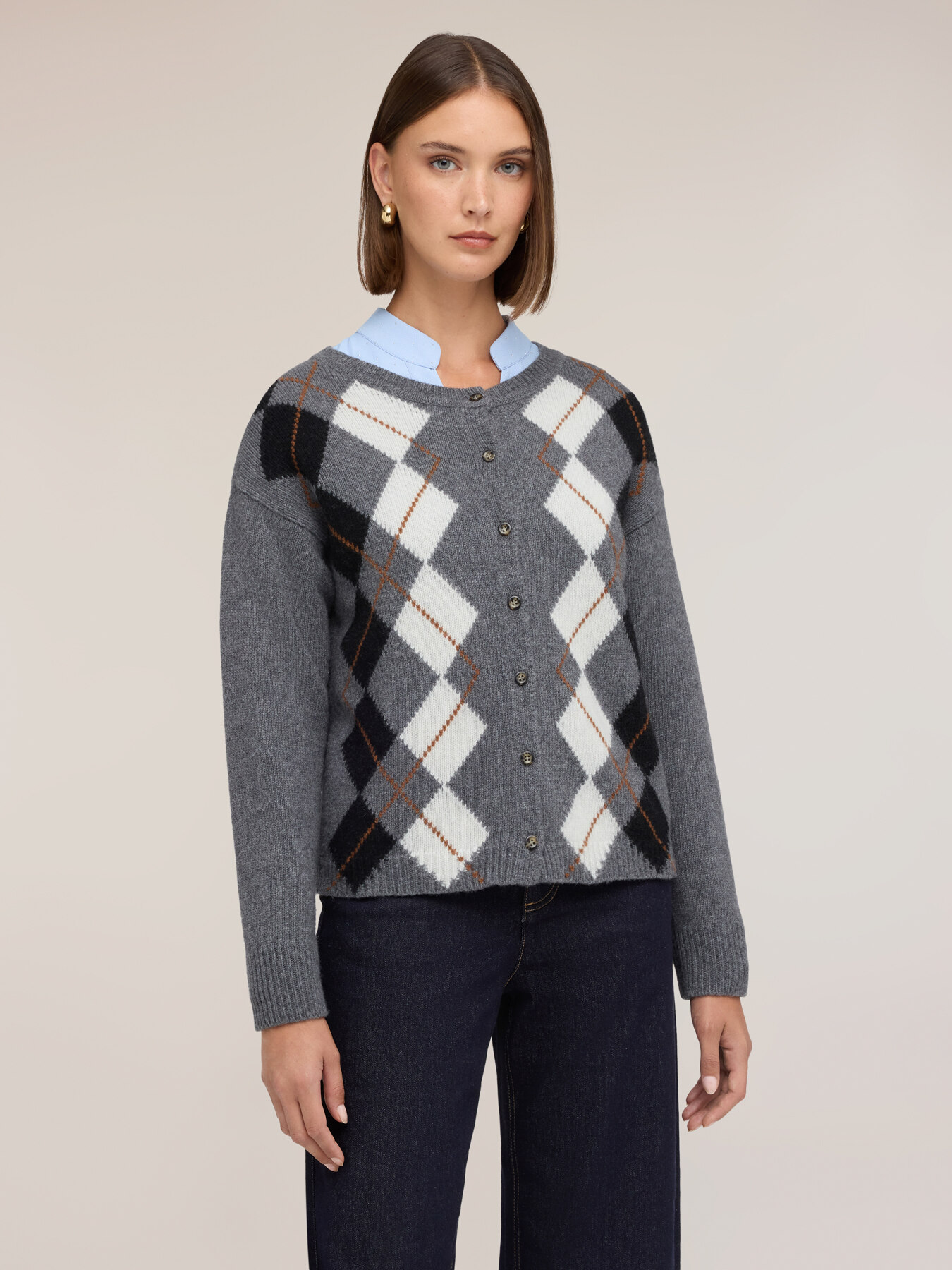 Cardigan aus Wollmischung mit Argyle-Muster image number 0