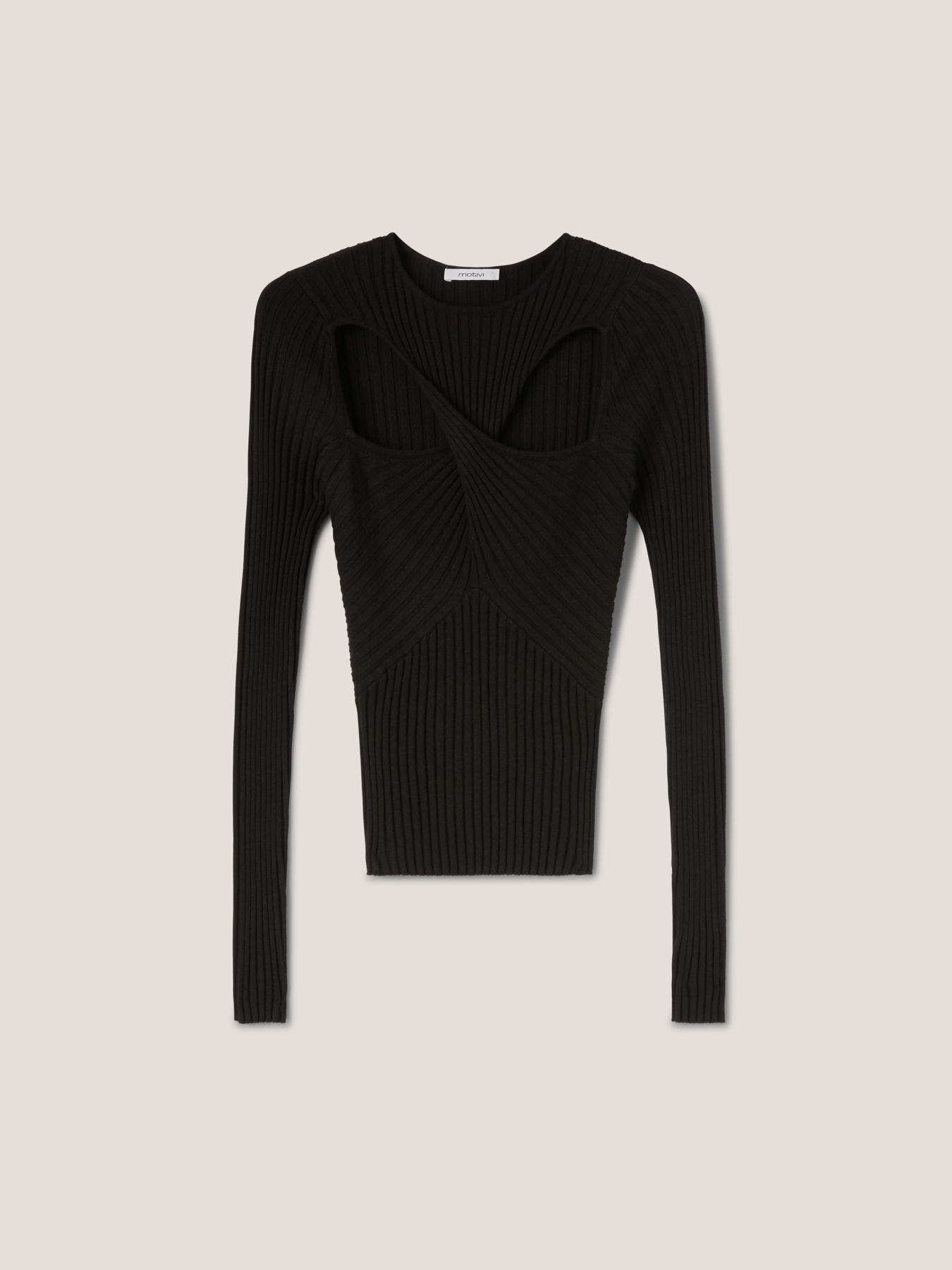 Ribbed sweater with torchon feature image number 3