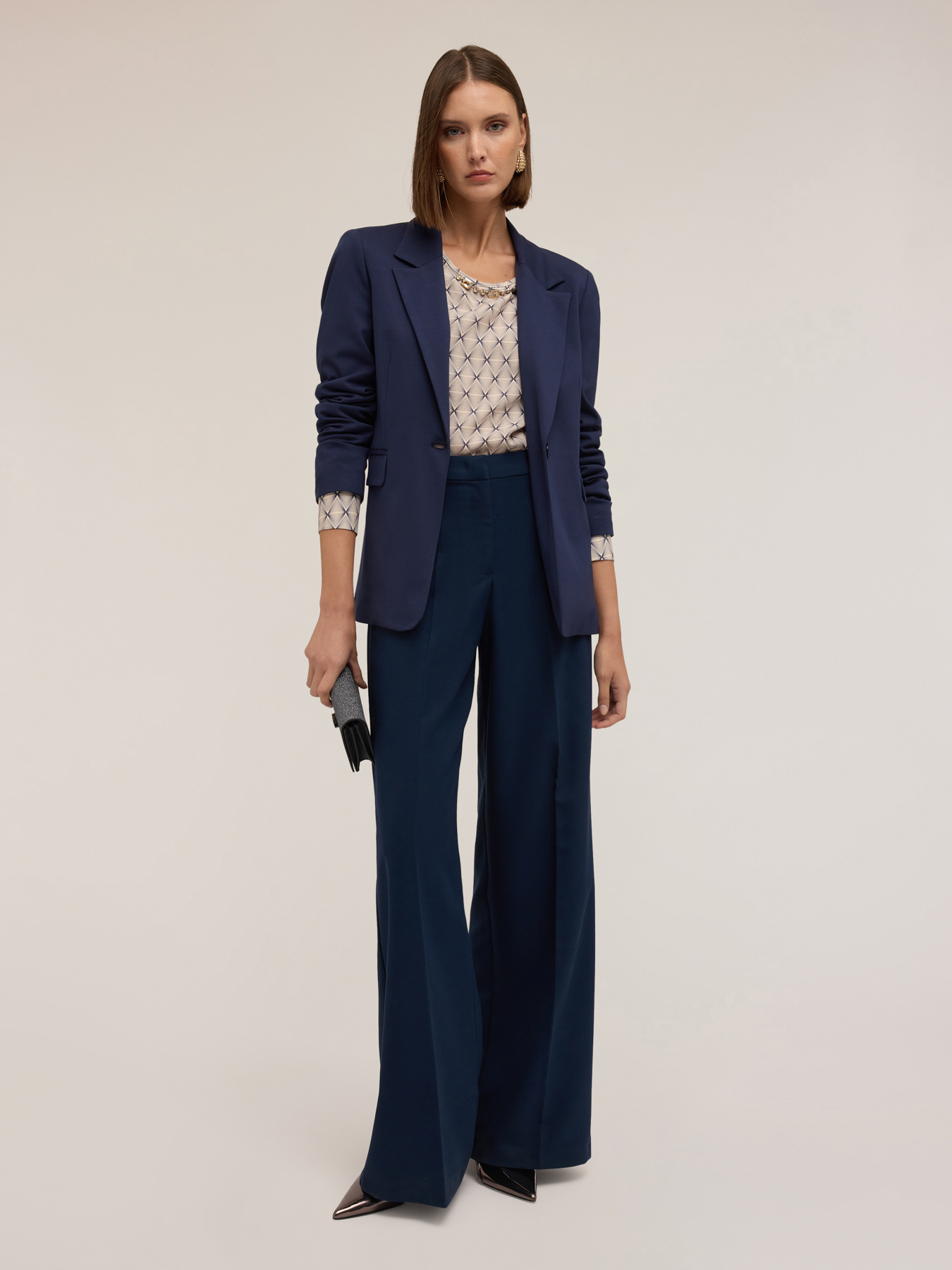 Milano knit fabric single-breasted blazer image number 0