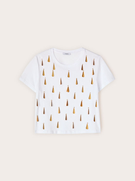 T-shirt with sequin embroidery