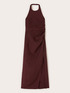 Langes Kleid aus Leinenmischung mit Drapierung image number 4