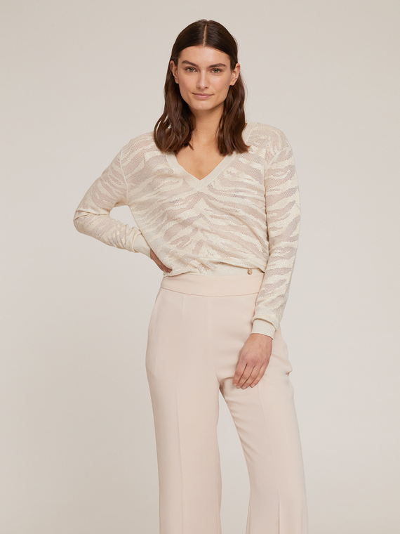 Motivi Maglia jacquard fantasia zebrata Donna