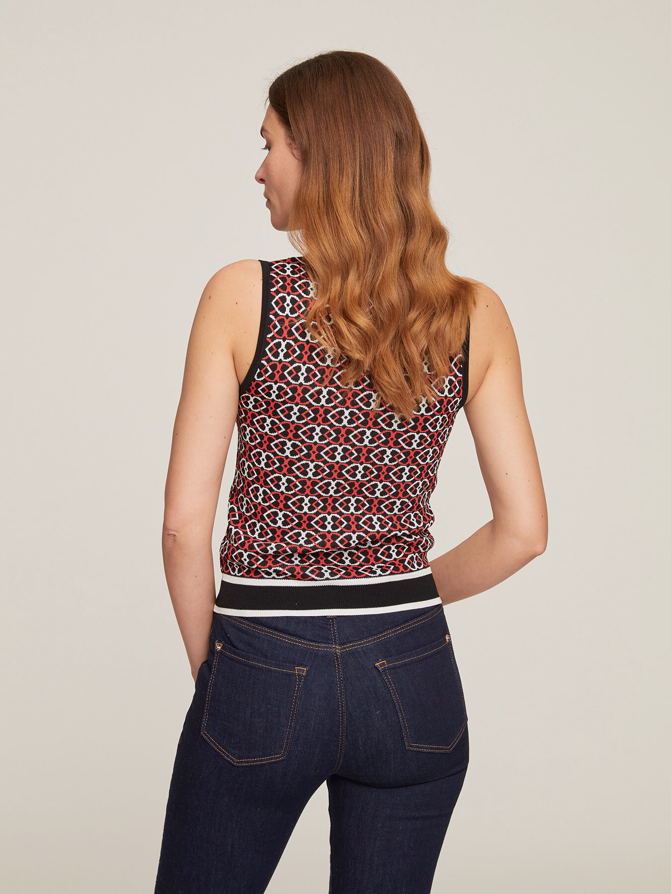 Double Love jacquard knitted top image number 1