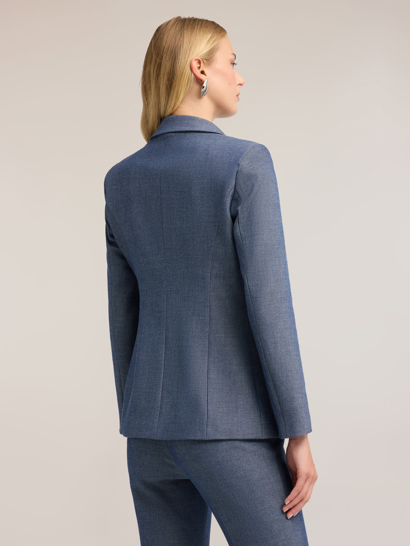 Yarn-dyed fabric blazer with peak lapels image number 1