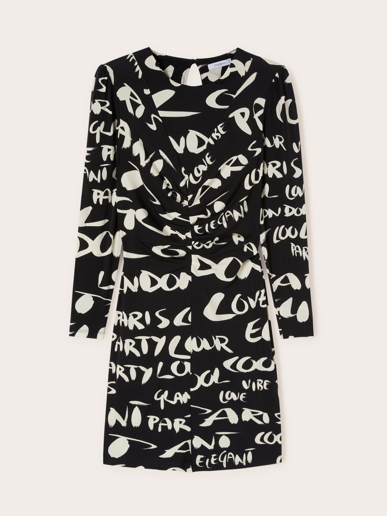 Robe courte drap&eacute;e imprim&eacute;e image number 4