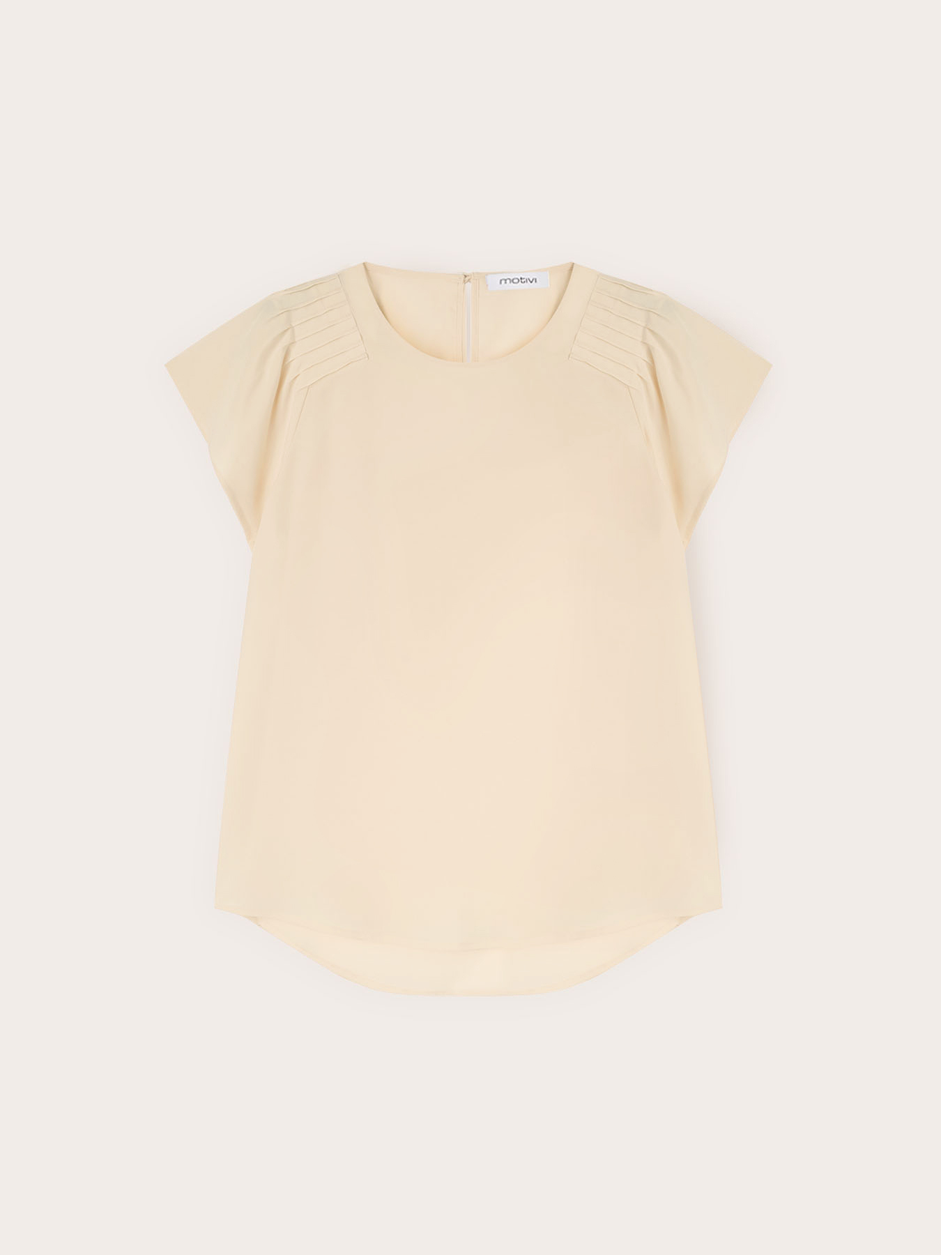 Blouse en cr&ecirc;pe de chine avec plis image number 4