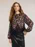 Georgette blouse with floral print and lace image number 0