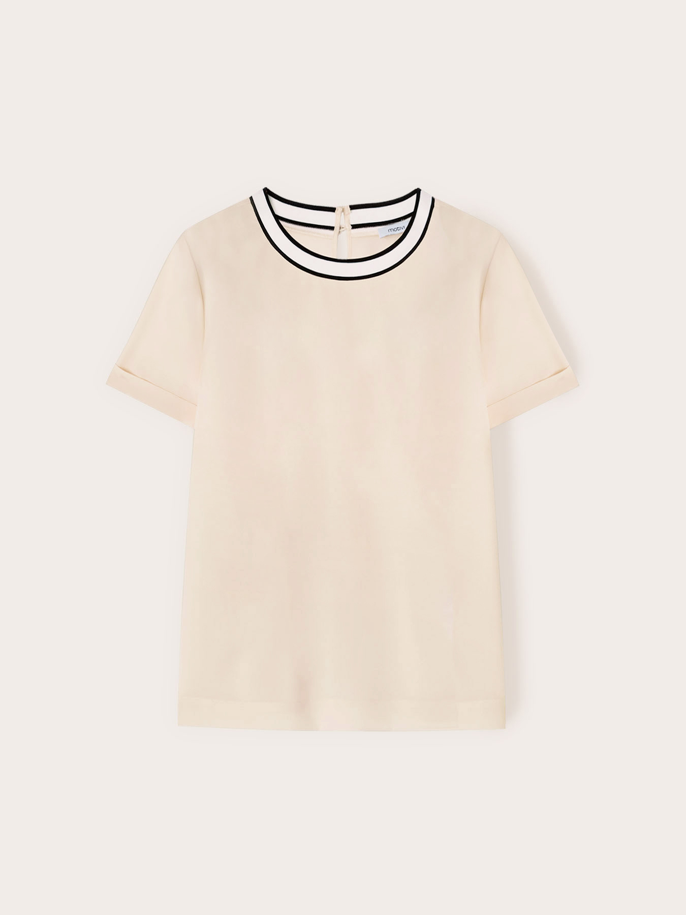 Blouse with knitted trim image number 4