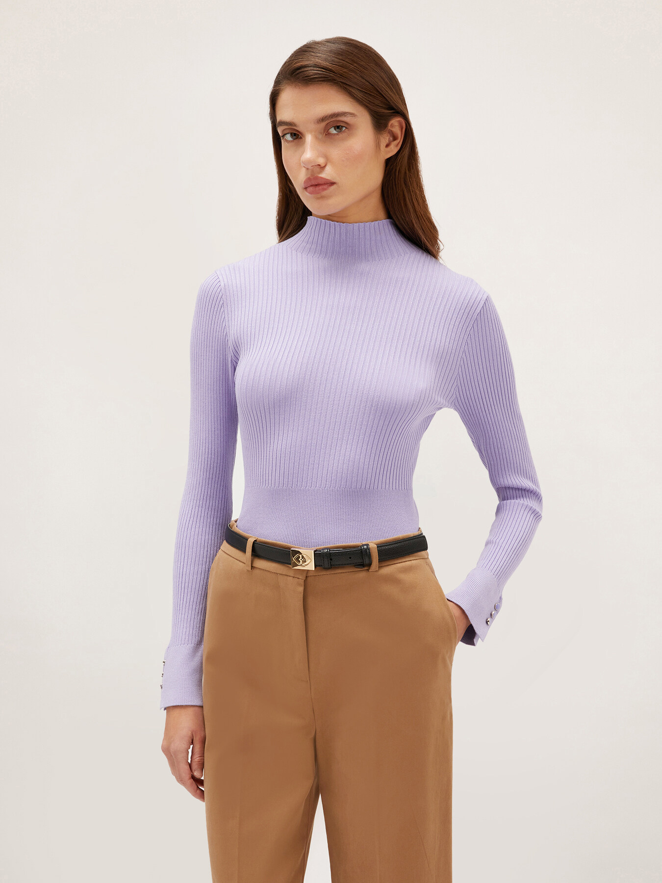 Rippenpullover mit Stehbund-Kragen image number 3