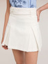 Pleated mini skirt with buttons image number 3