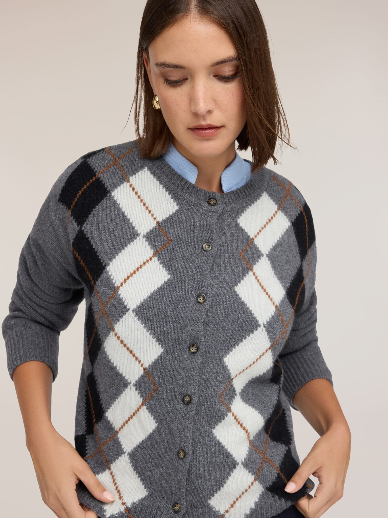 Cardigan aus Wollmischung mit Argyle-Muster image number 3