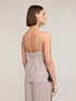 Striped viscose top with lace image number 1