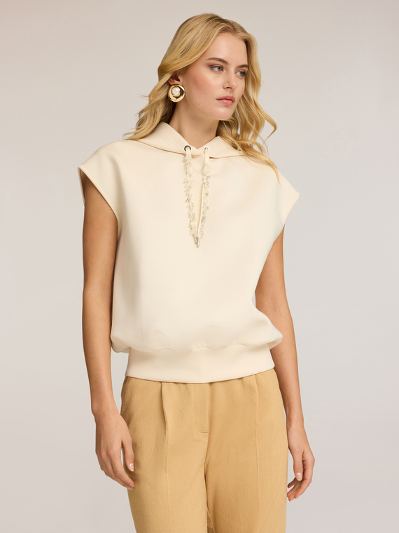 Sudadera sin mangas con cordón joya