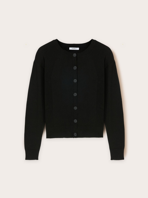 Cardigan with ribbed details