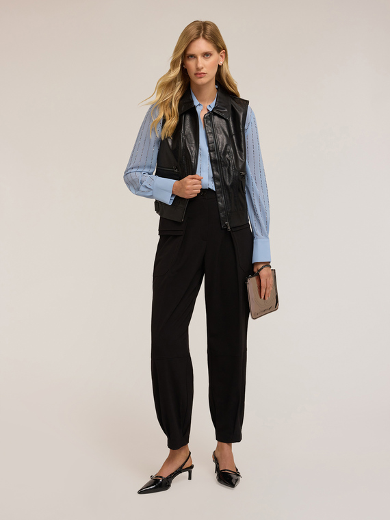 Gilet de motard en tissu enduit