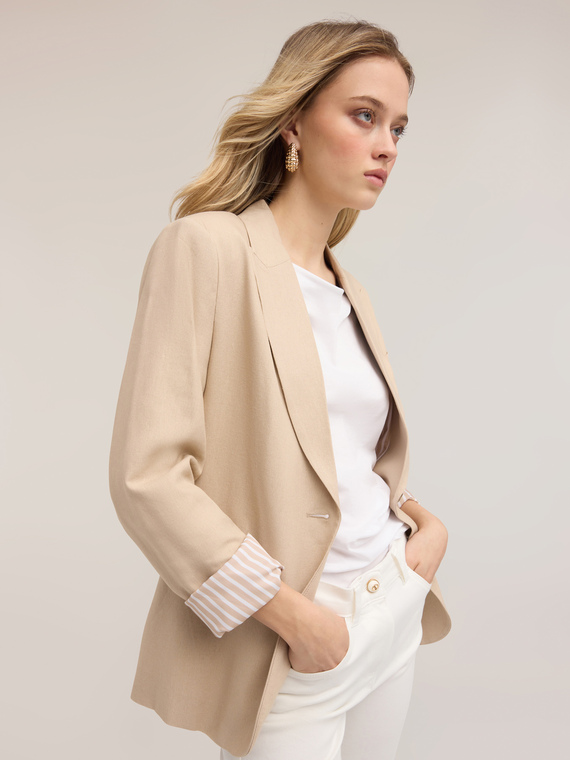 Blazer in misto lino