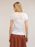 Bi-material t-shirt with draped insert image number 1