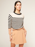 Two-tone striped patterned sweater image number 0