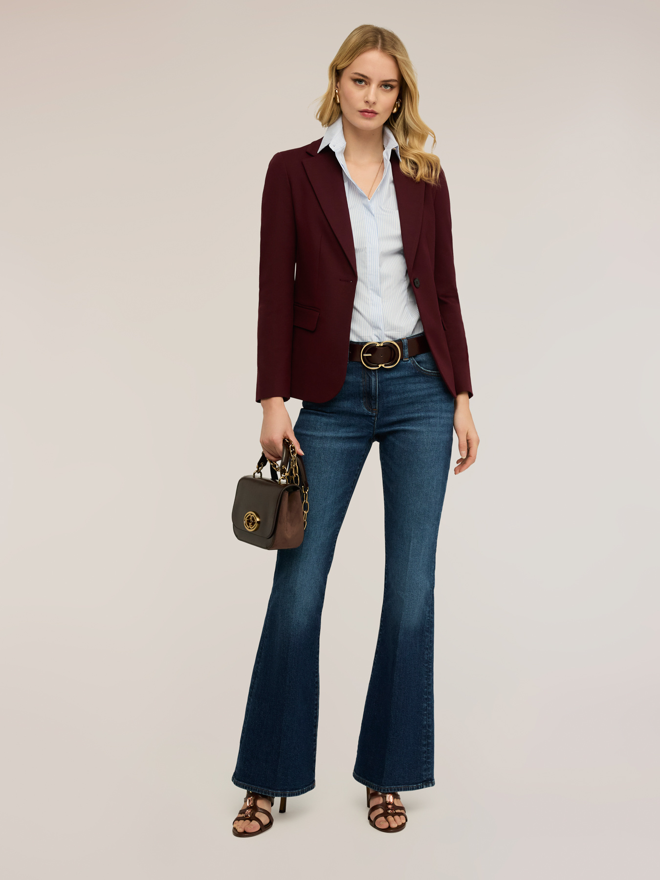 Single-breasted cotton viscose blazer image number 2