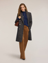 Double-breasted check wool-blend coat image number 2