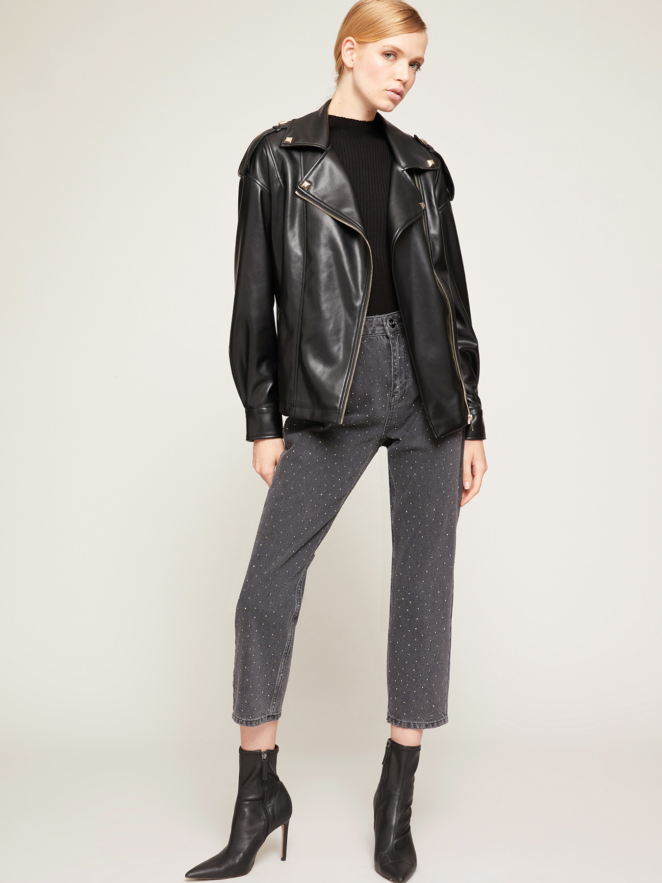 Oversized bomber jacket with belt image number 2