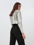 Faux leather collarless jacket image number 1