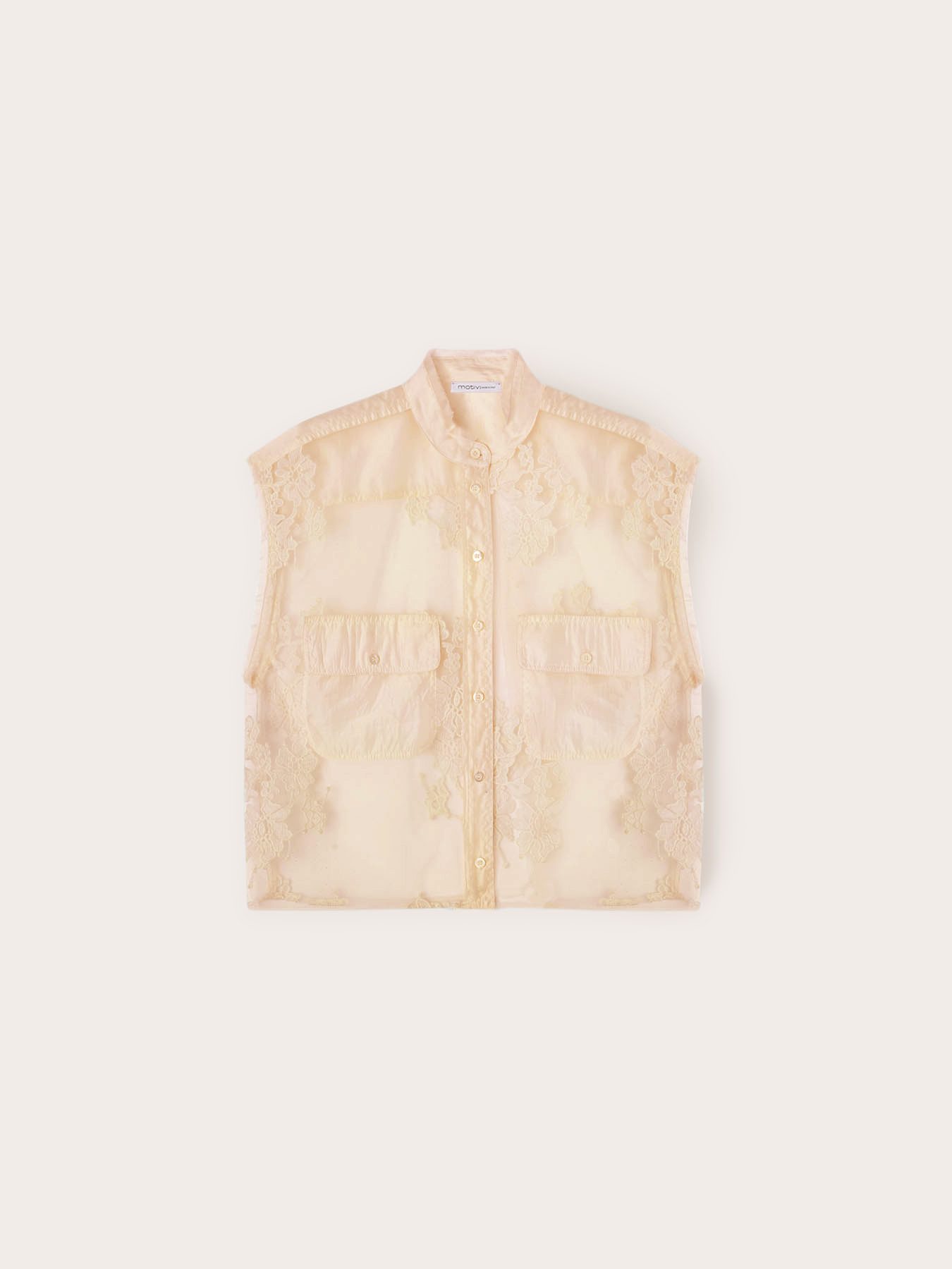 Camicia senza maniche in pizzo image number 4