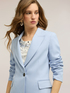Yarn-dyed striped fabric blazer image number 3
