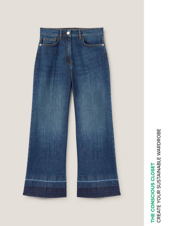 Cropped Palazzo-Jeans