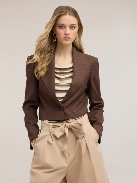 Check pattern spencer jacket