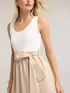 Ausgestelltes Kleid aus Popeline mit Schleife in der Taille image number 3
