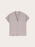 Two-material V-neck T-shirt image number 3