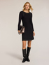 Rochie midi evazată din tricot cu aplicații image number 0