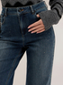 Jeans wide con applicazioni di strass image number 3