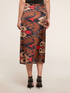 Jupe mi-longue avec drapé à imprimé ethnique image number 1