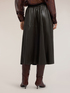 Midi A-line skirt in coated fabric image number 1