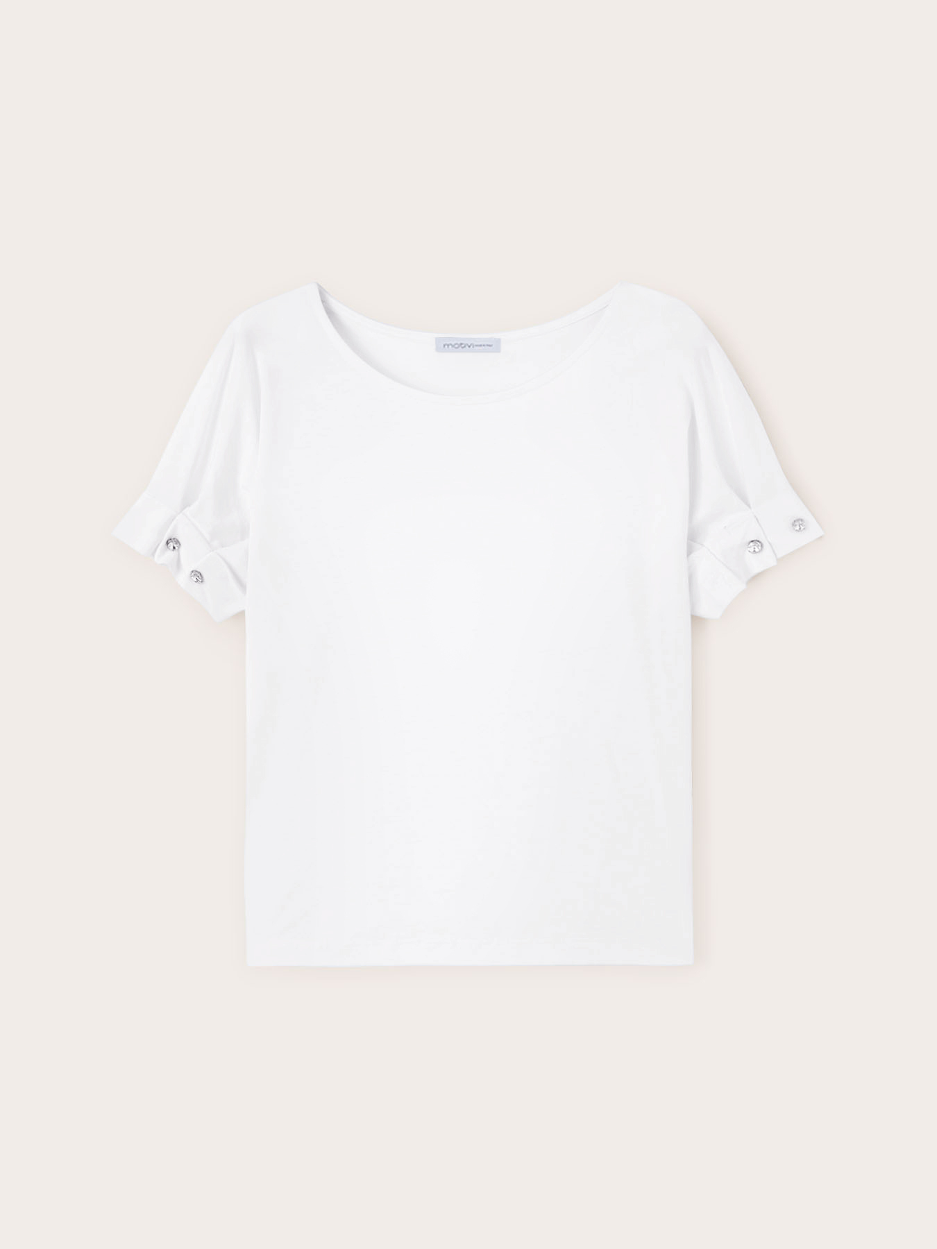 T-shirt maniche corte con pietre crystal image number 4