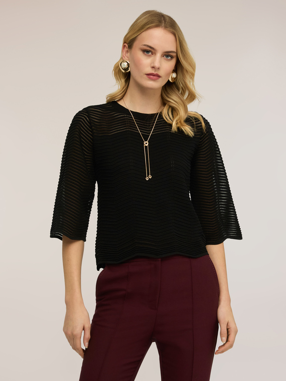 Pull ajour&eacute; en m&eacute;lange viscose