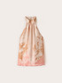 Satin top with print and ruffled collar image number 4
